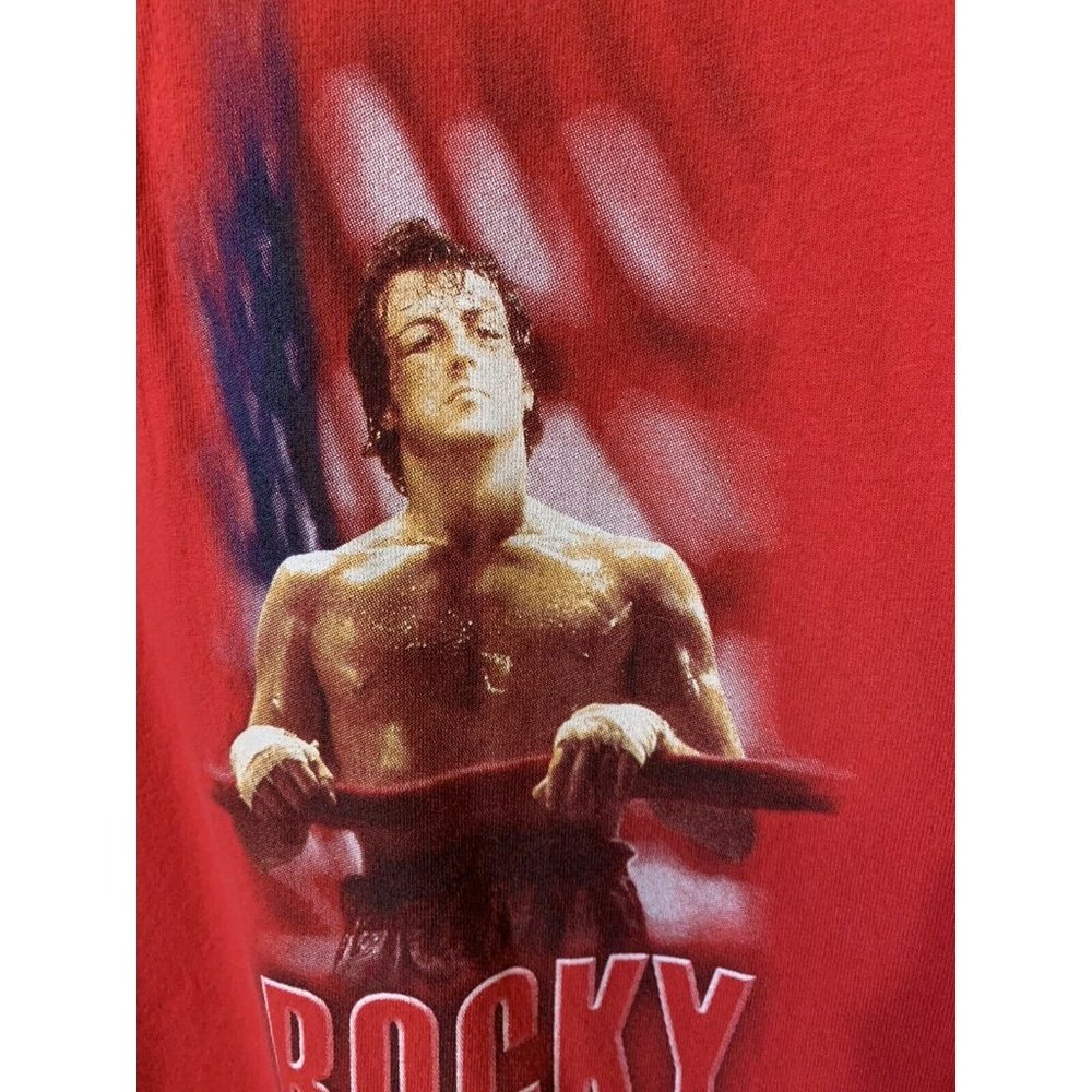Vtg‎ ROCKY Balboa Boxing Fights Movie Sylvester Stallone Red T Shirt Sz L 2001